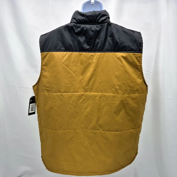 NWT Troll Co. Men's Redford Snap-Front Graphic Lined Vest Black/Saddle 3XL Moto - Picture 3 of 12